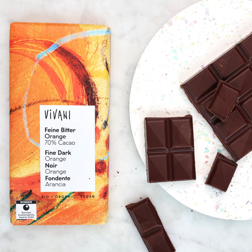 Vivani | 100 g mørk chokolade med appelsinsmag