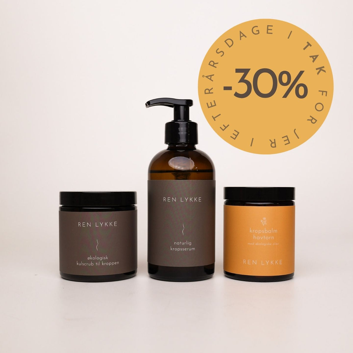 Pakke til kroppen med kropsscrub, kropsserum og kropsbalm