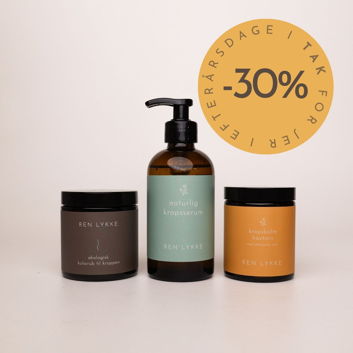 Pakke til kroppen med kropsscrub, kropsserum og kropsbalm